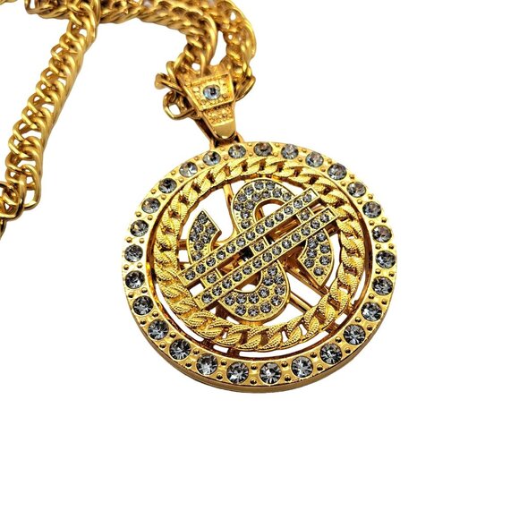 Other - Spinning Roulette wheel model necklace dollar sign Gold tone luck gambling